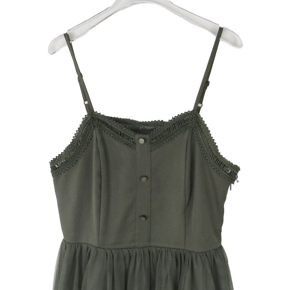 Shein Luxe Olive Green Sleeveless Spaghetti Strap Midi Dress Medium - Picture 4 of 8